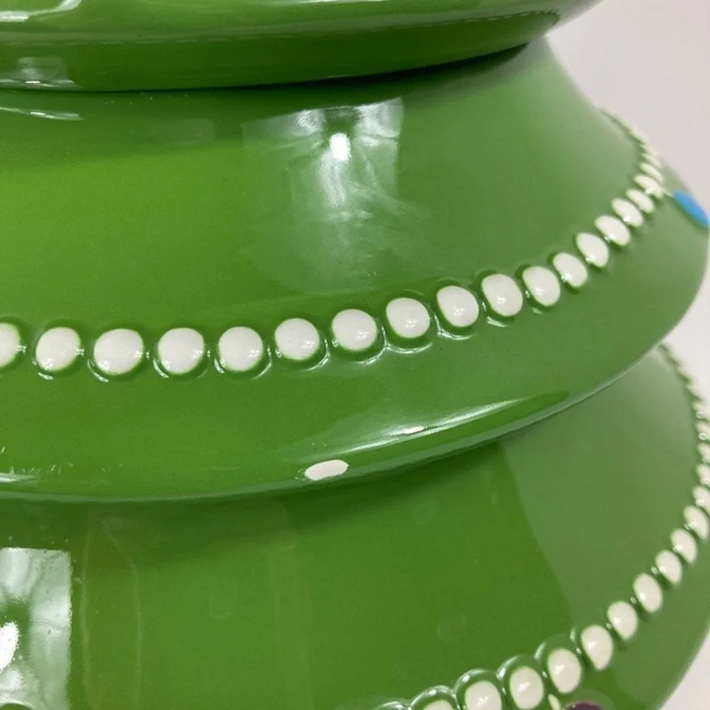 Vintage‎ Pier One Imports Ironstone Handpainted Christmas Tree Cookie Jar Retro